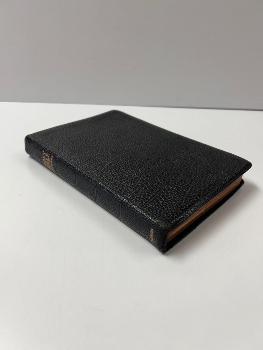 Vintage Oxford Bible KJV Chain Reference Calf Skin Leather Black 8vo Long Primer